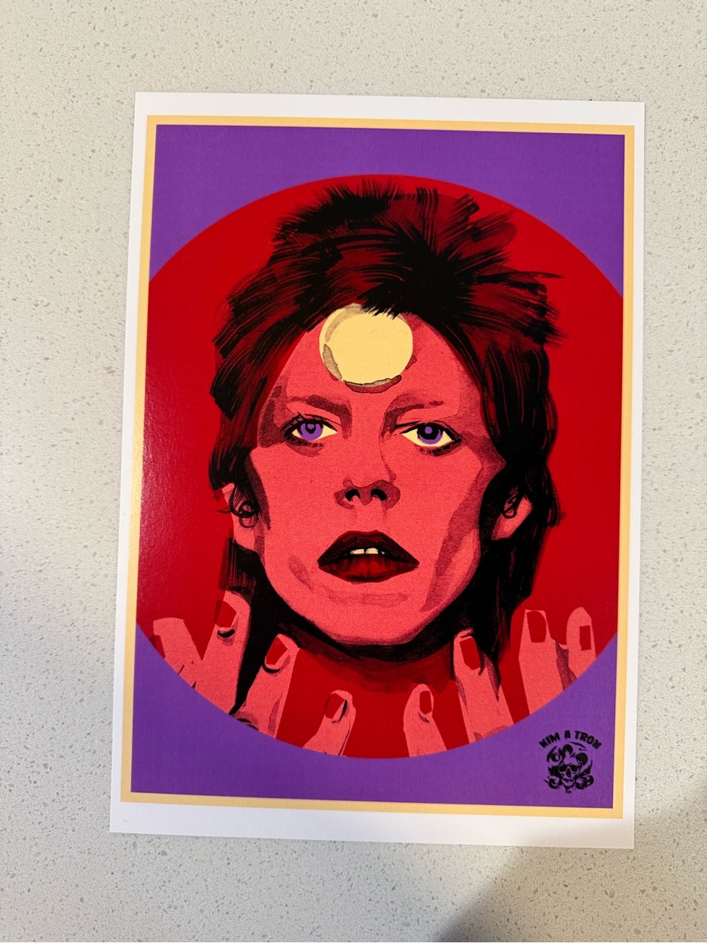 Kim A Tron David Bowie Art Print 8” x 11.5” Pop Art Wall Decor